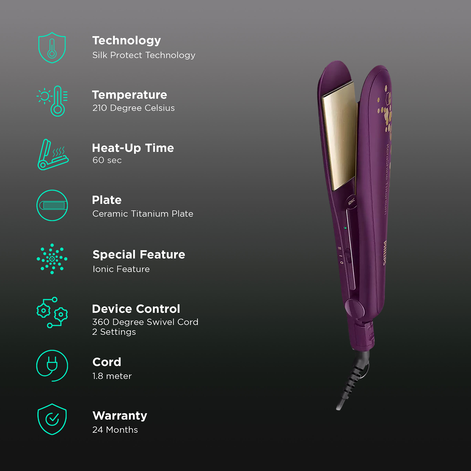 Philips silk outlet straightener